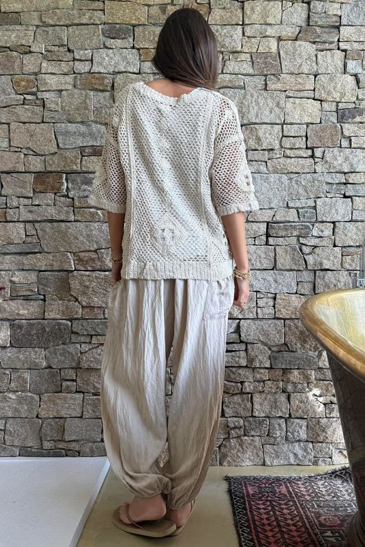 Dakota Crochet Top Stone 
